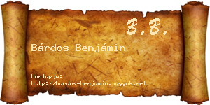 Bárdos Benjámin névjegykártya