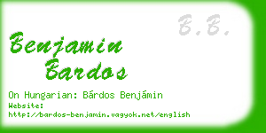 benjamin bardos business card
