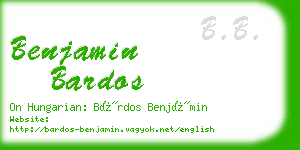 benjamin bardos business card